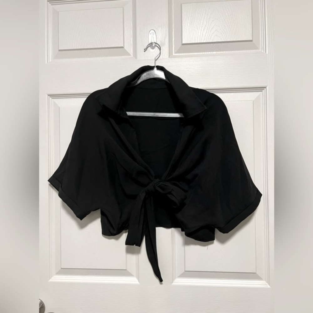 Cropped Tie Blouse - Sz XL